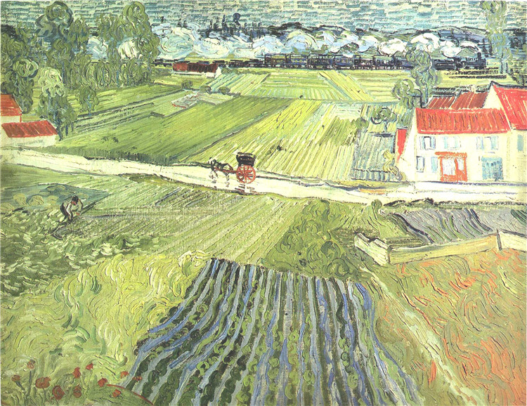 Landscape With Carriage And Train In The Background